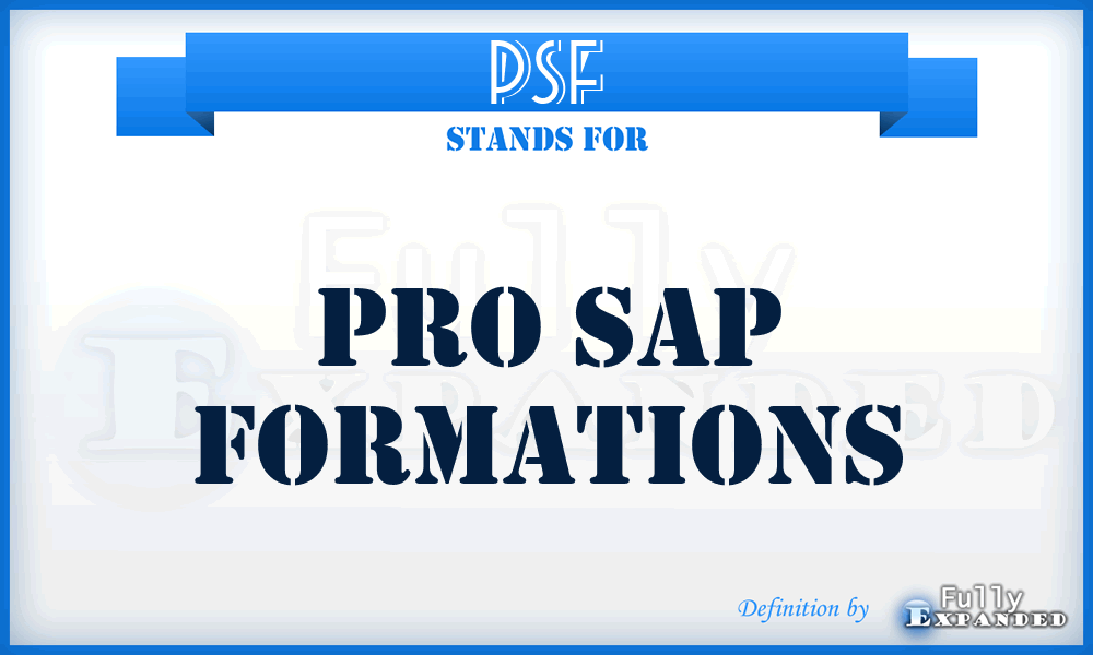 PSF - Pro Sap Formations