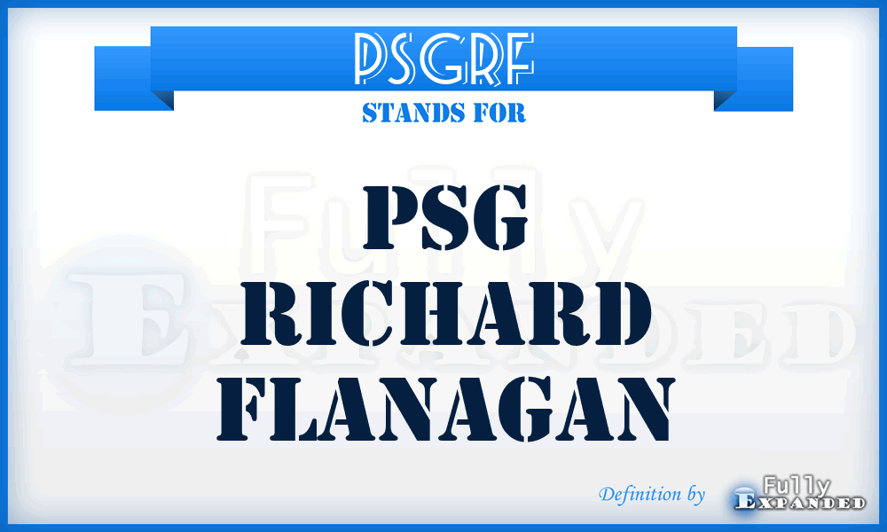 PSGRF - PSG Richard Flanagan