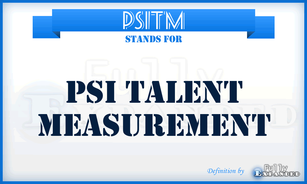 PSITM - PSI Talent Measurement