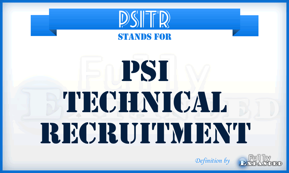 PSITR - PSI Technical Recruitment