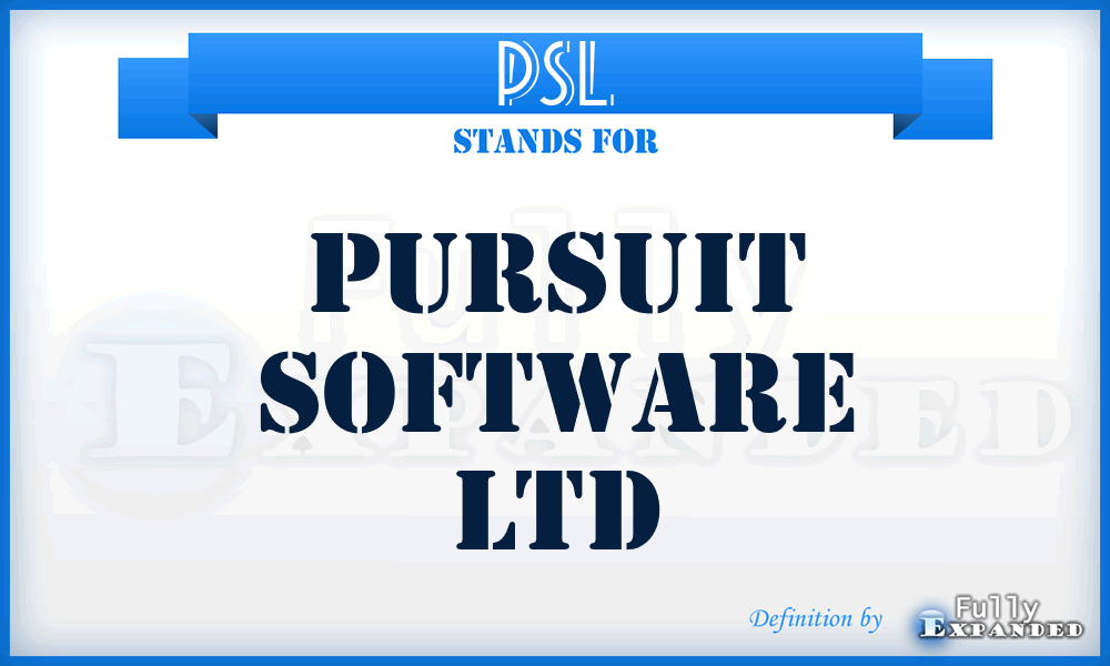 PSL - Pursuit Software Ltd