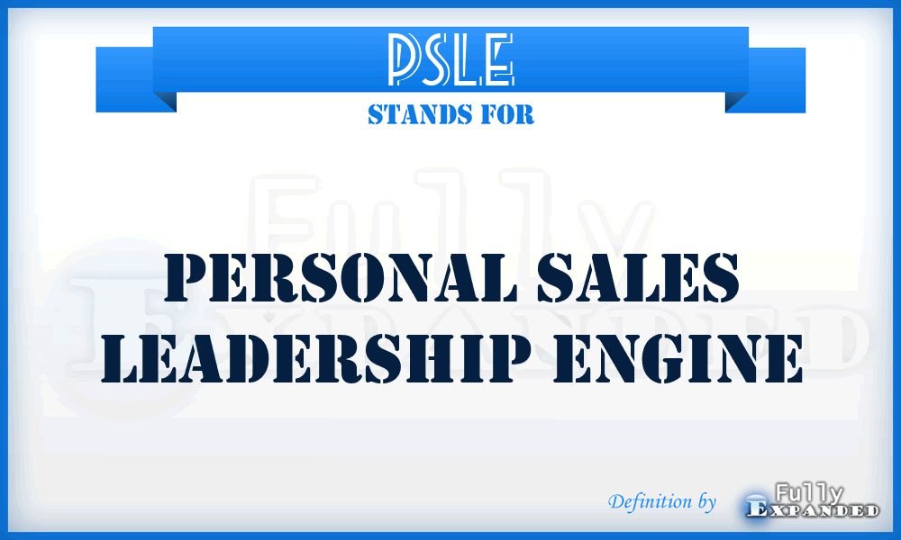PSLE - Personal Sales Leadership Engine