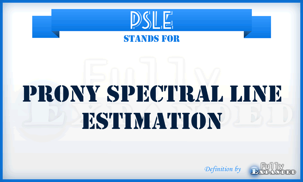 PSLE - Prony Spectral Line Estimation