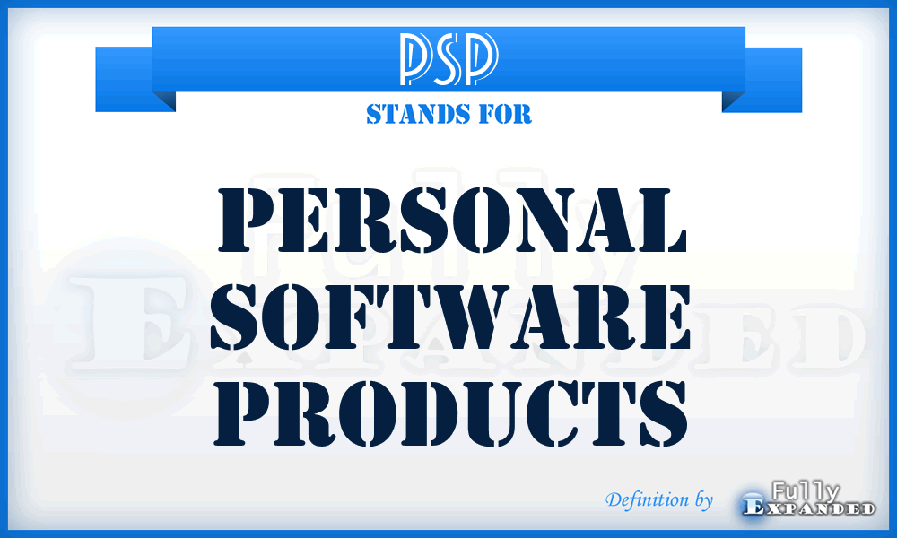 PSP - personal software products