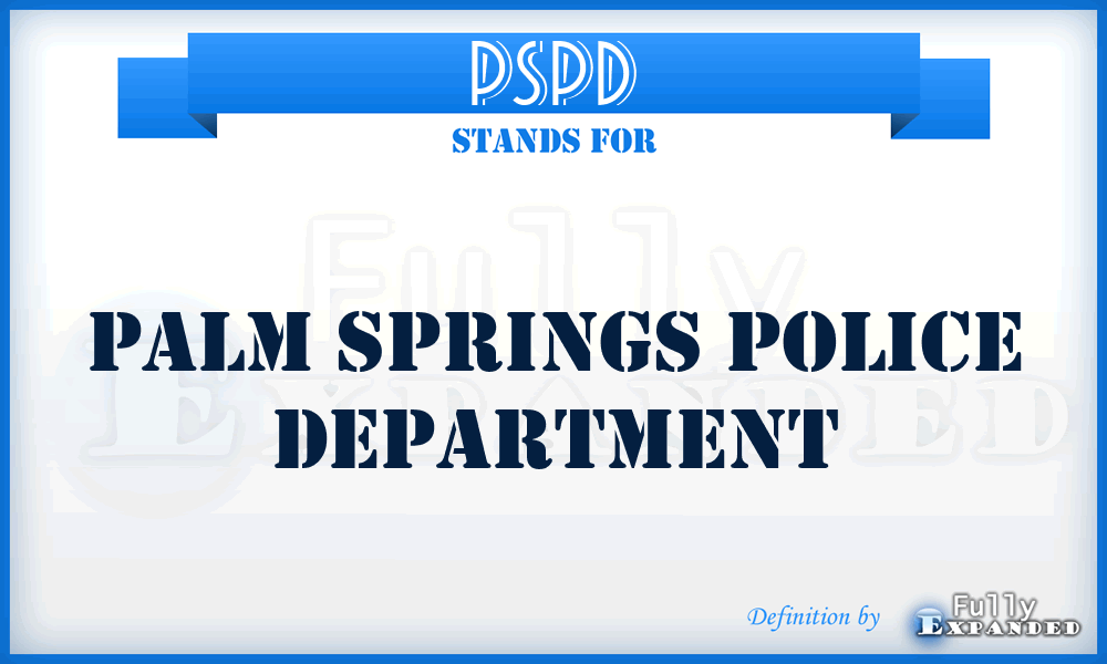 PSPD - Palm Springs Police Department