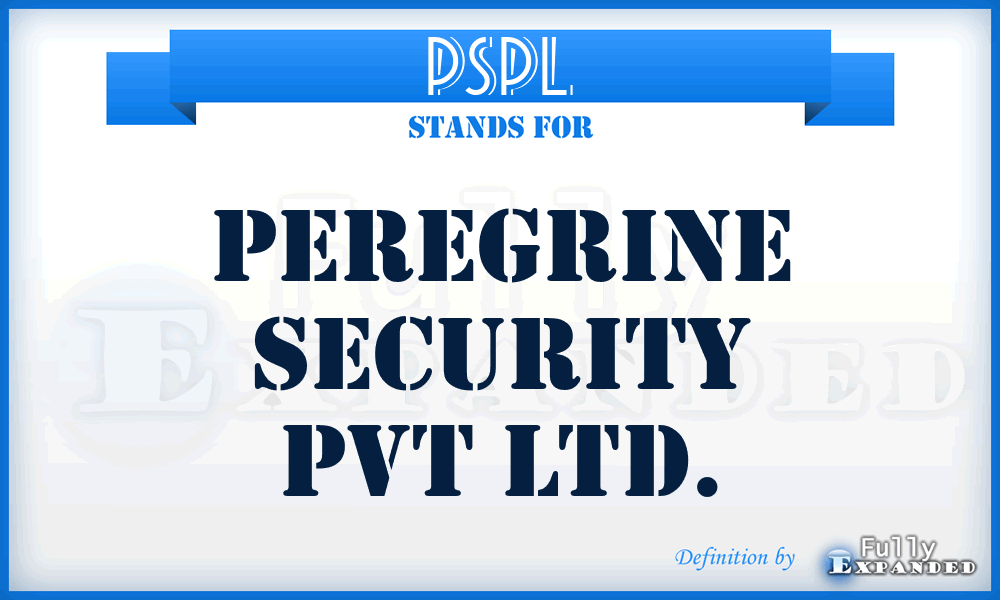 PSPL - Peregrine Security Pvt Ltd.