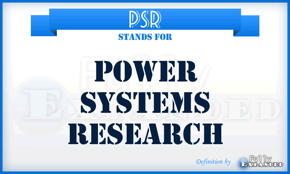 PSR - Power Systems Research