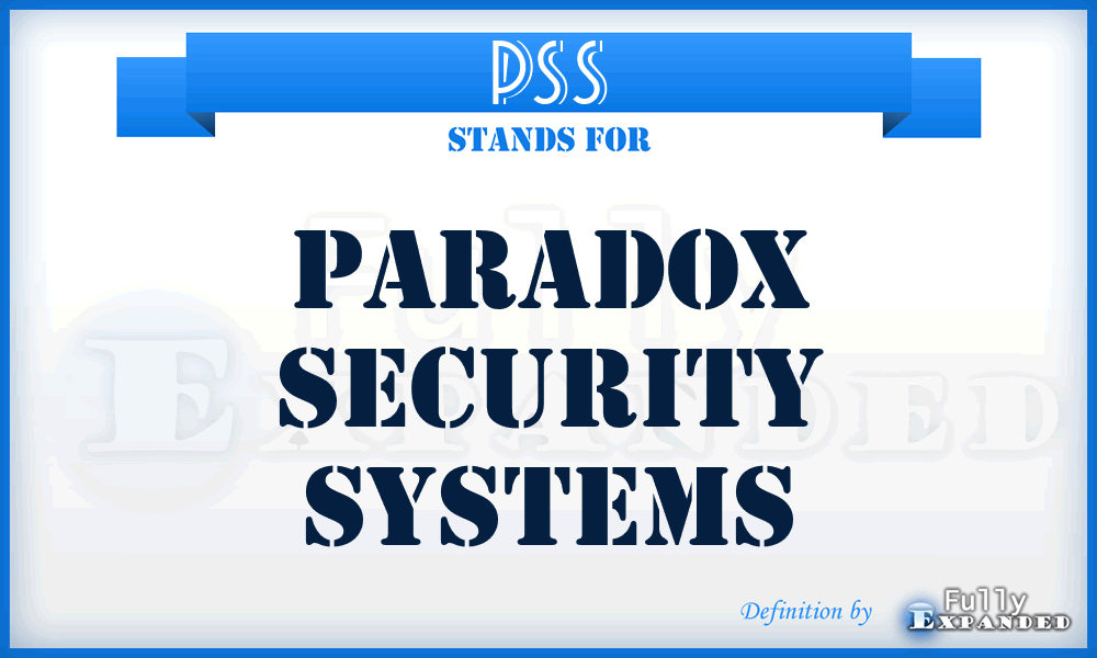 PSS - Paradox Security Systems