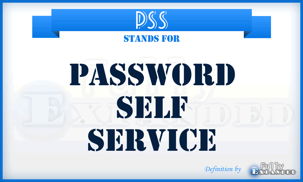 PSS - Password Self Service