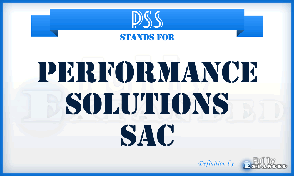 PSS - Performance Solutions Sac