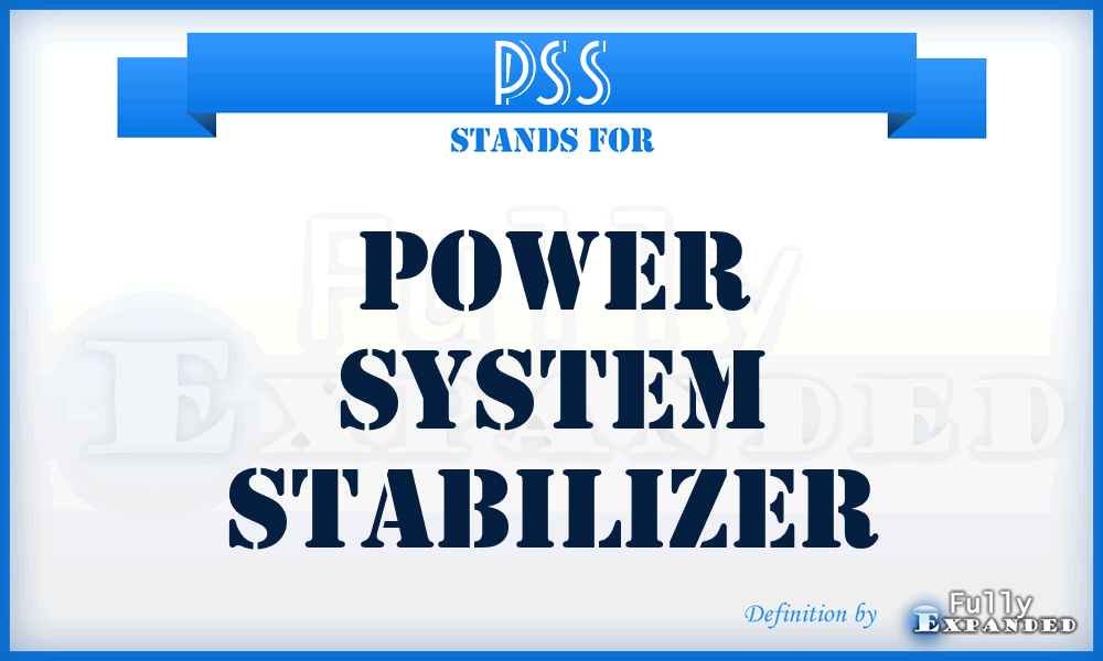 PSS - Power System Stabilizer