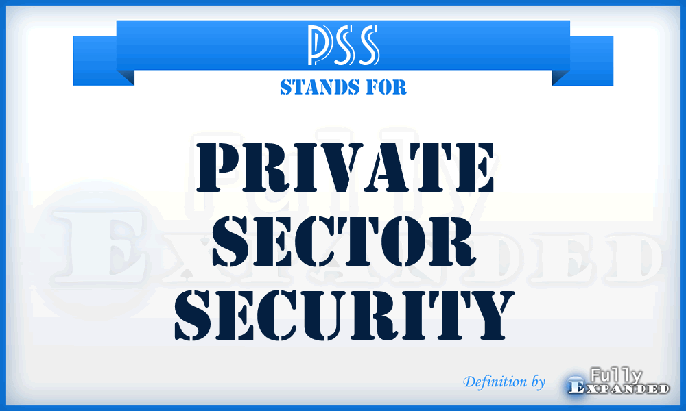 PSS - Private Sector Security