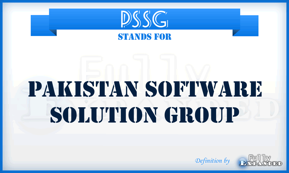 PSSG - Pakistan Software Solution Group