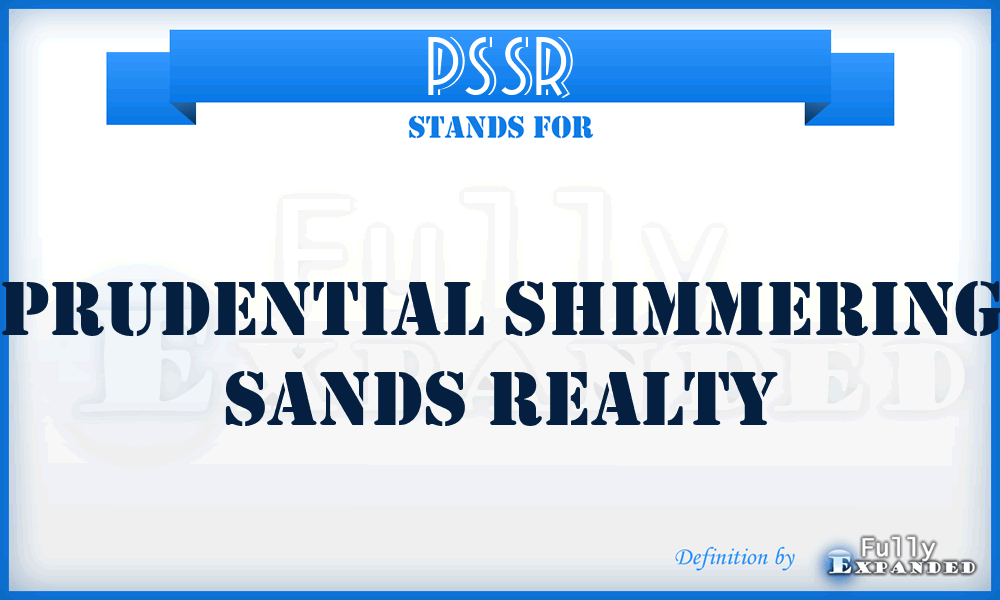 PSSR - Prudential Shimmering Sands Realty