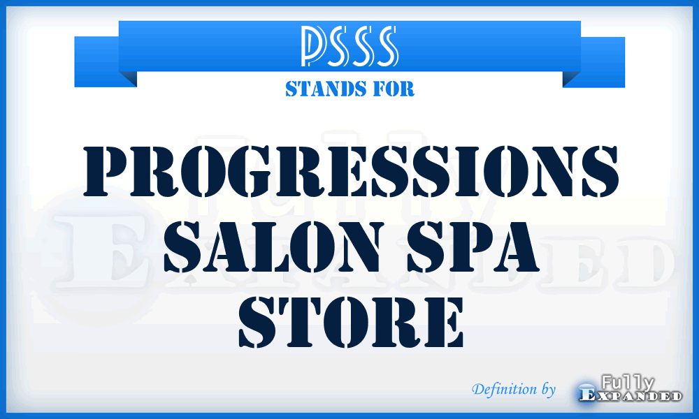 PSSS - Progressions Salon Spa Store