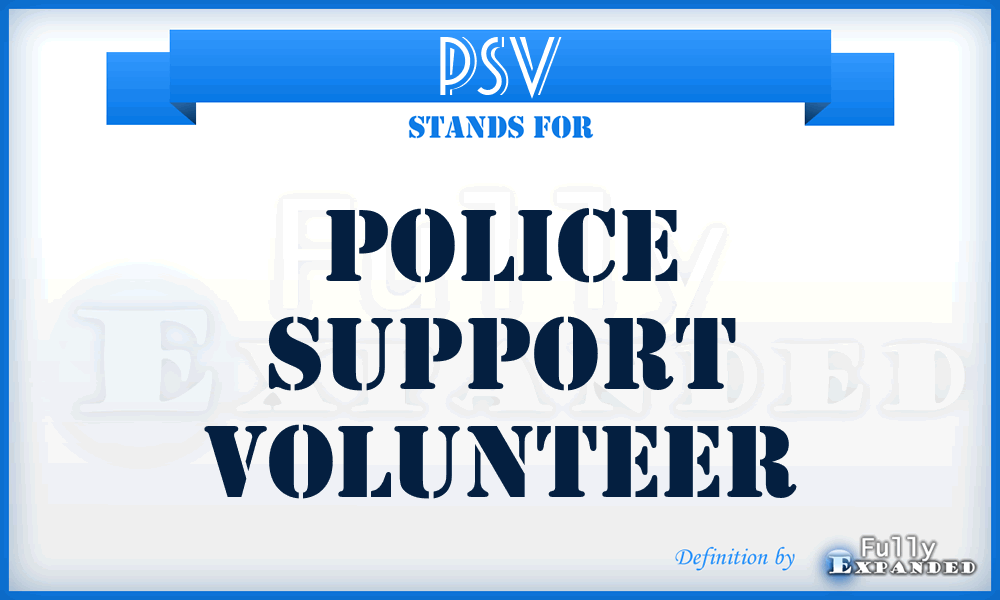 PSV - Police Support Volunteer