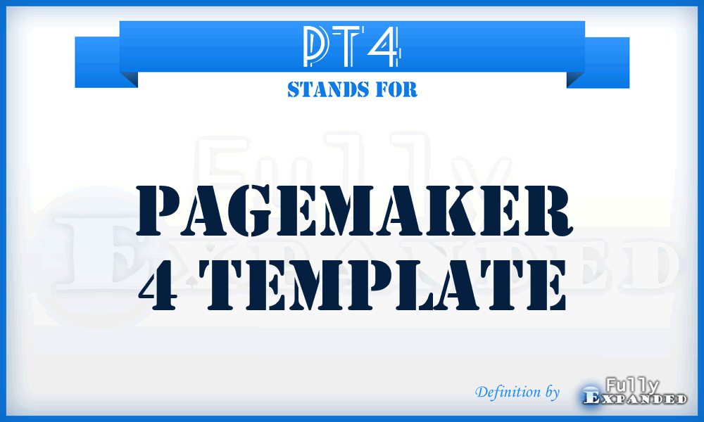 PT4 - PageMaker 4 Template