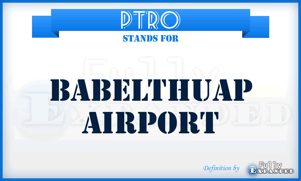 PTRO - Babelthuap airport