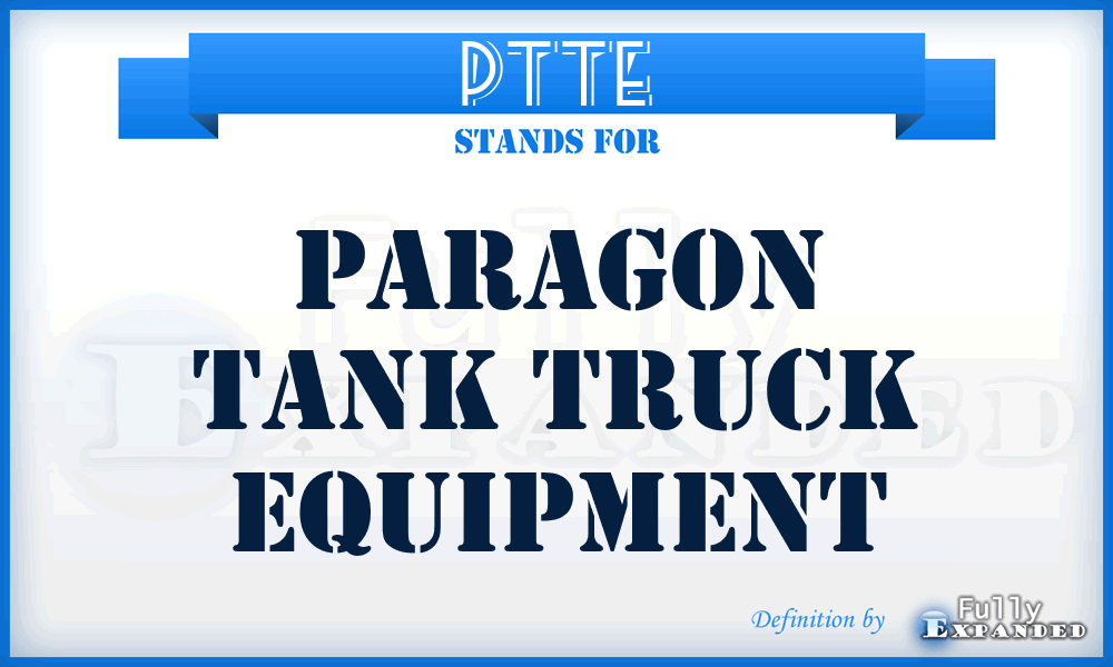 PTTE - Paragon Tank Truck Equipment