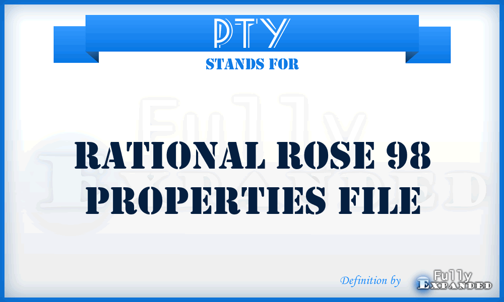 PTY - Rational Rose 98 Properties file