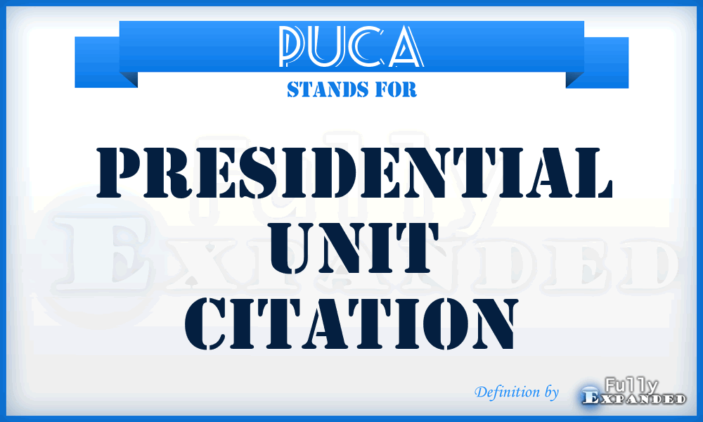 PUCA - Presidential Unit Citation