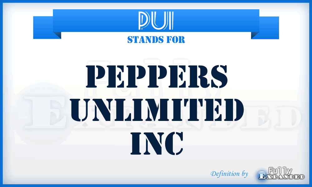 PUI - Peppers Unlimited Inc