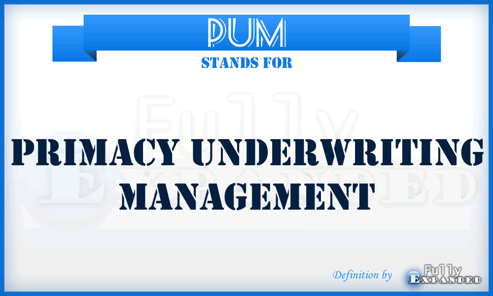 PUM - Primacy Underwriting Management