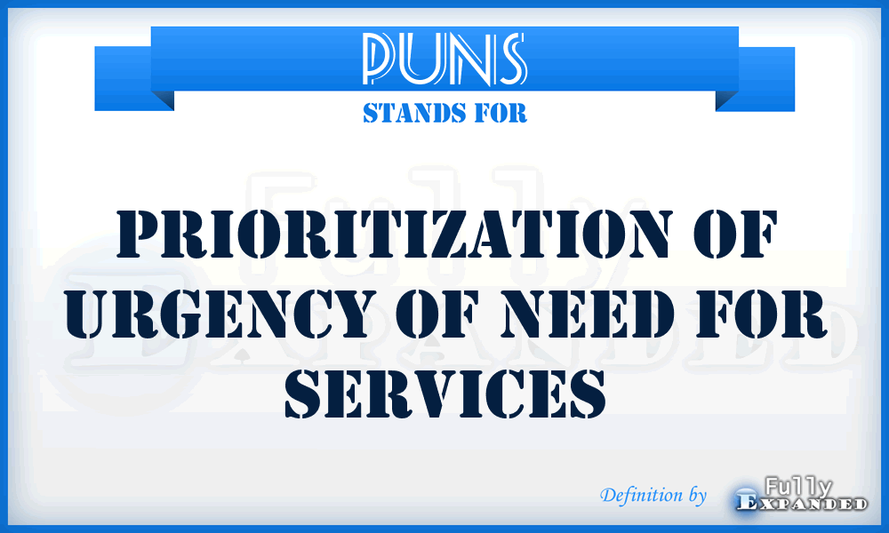PUNS - Prioritization of Urgency of Need for Services