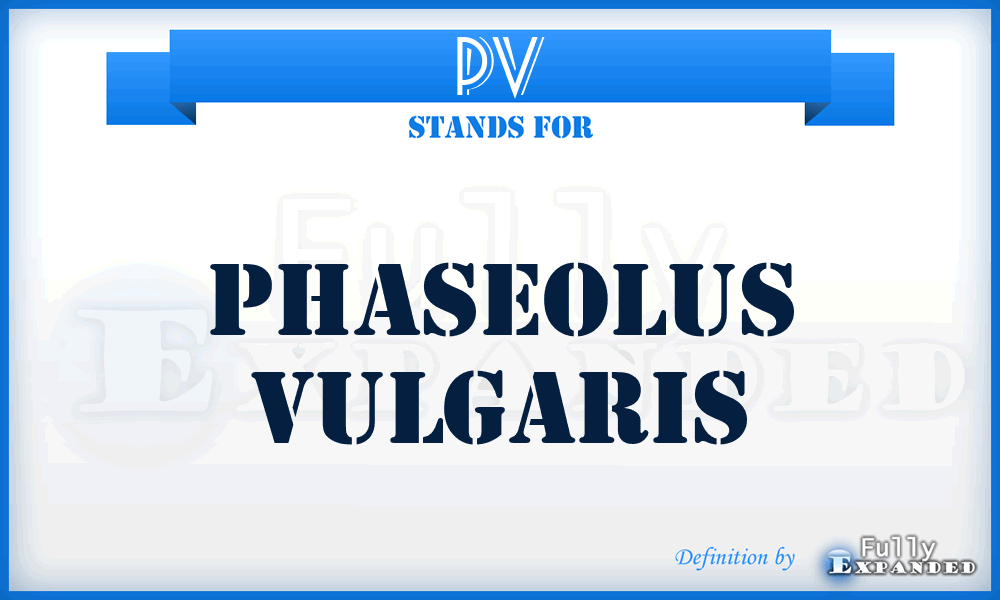 PV - Phaseolus Vulgaris