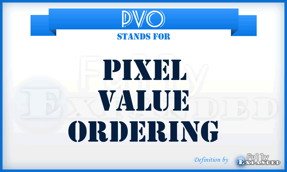 PVO - pixel value ordering