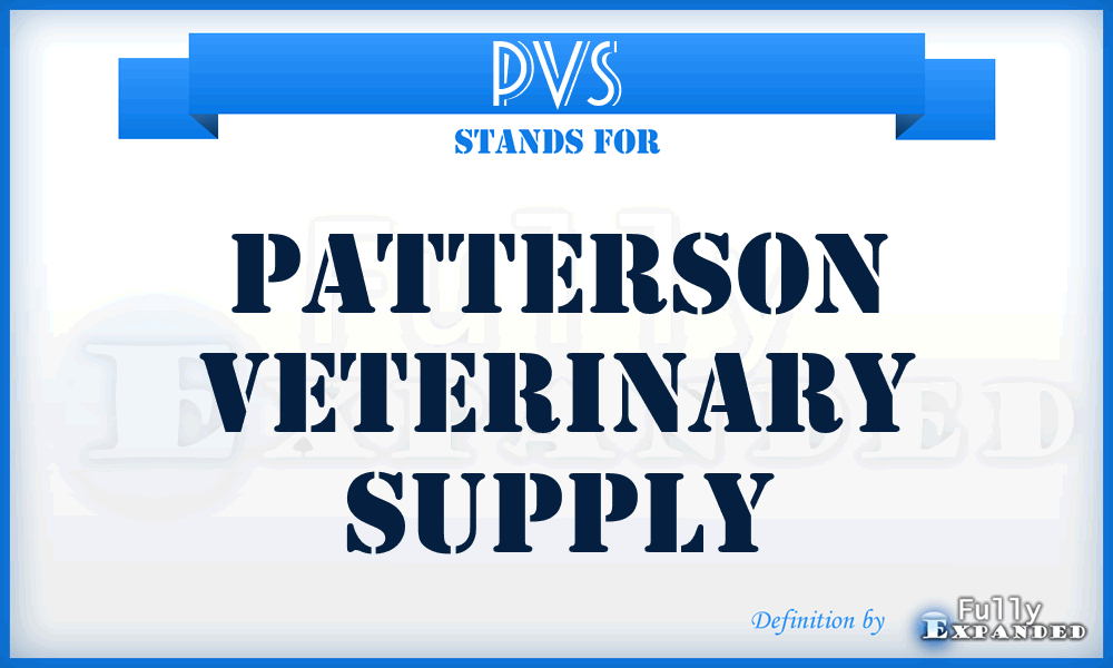 PVS - Patterson Veterinary Supply