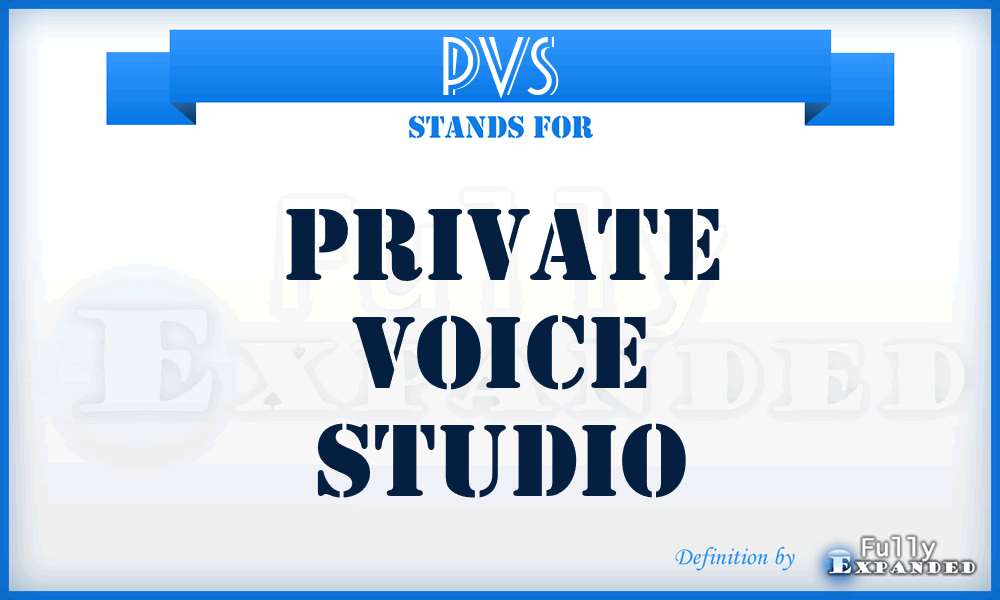 PVS - Private Voice Studio