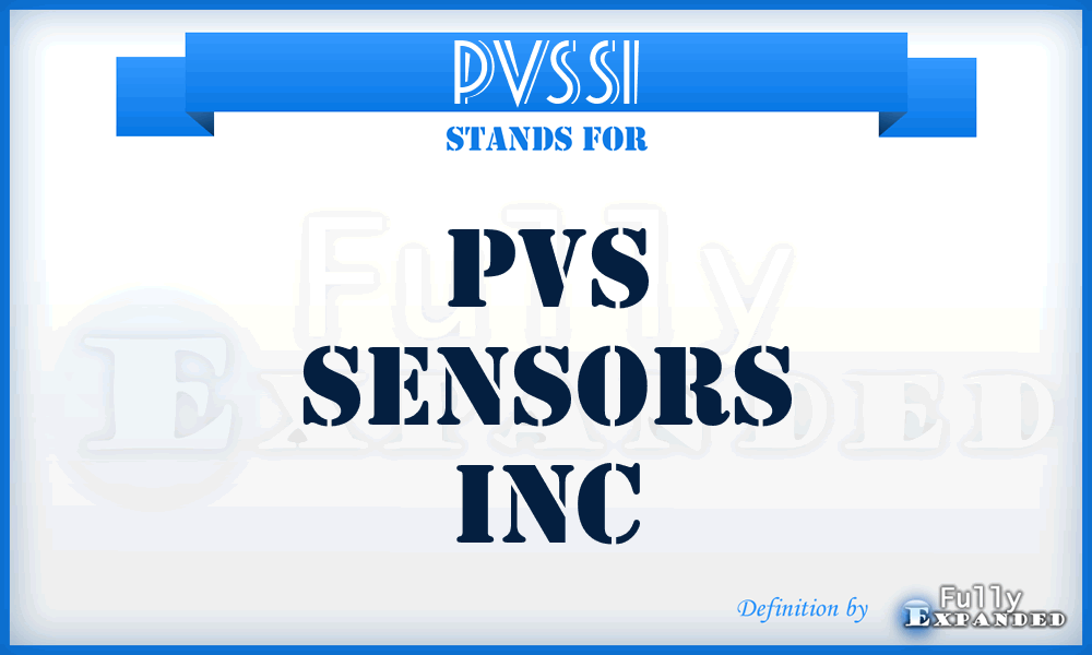PVSSI - PVS Sensors Inc