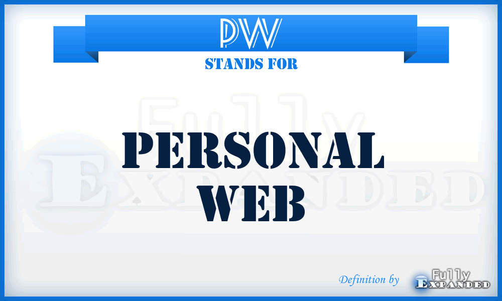 PW - Personal Web