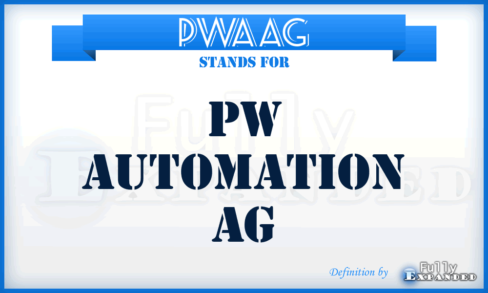 PWAAG - PW Automation AG