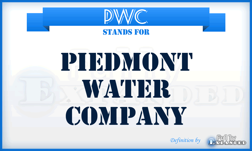 PWC - Piedmont Water Company