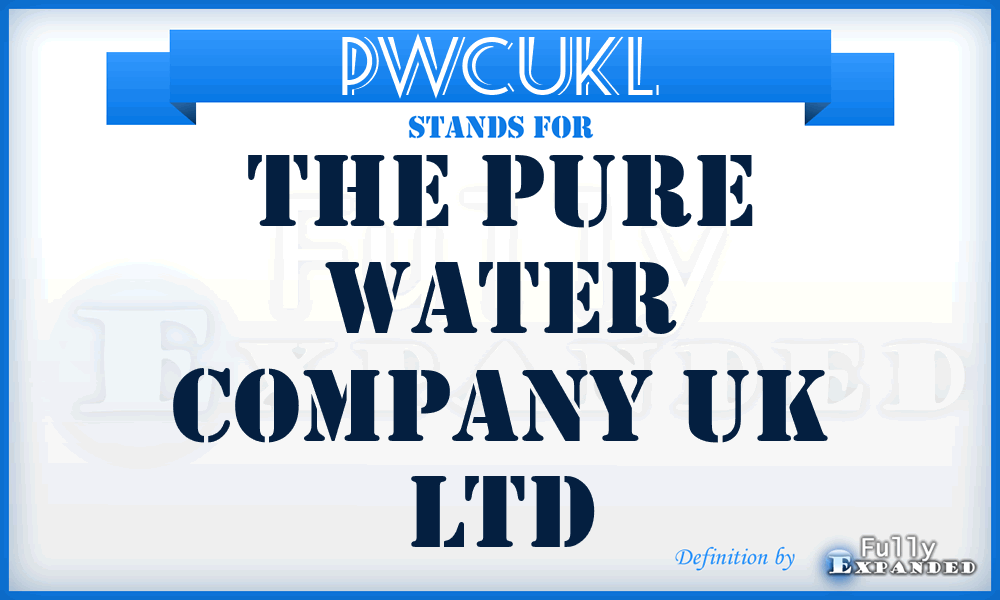 PWCUKL - The Pure Water Company UK Ltd