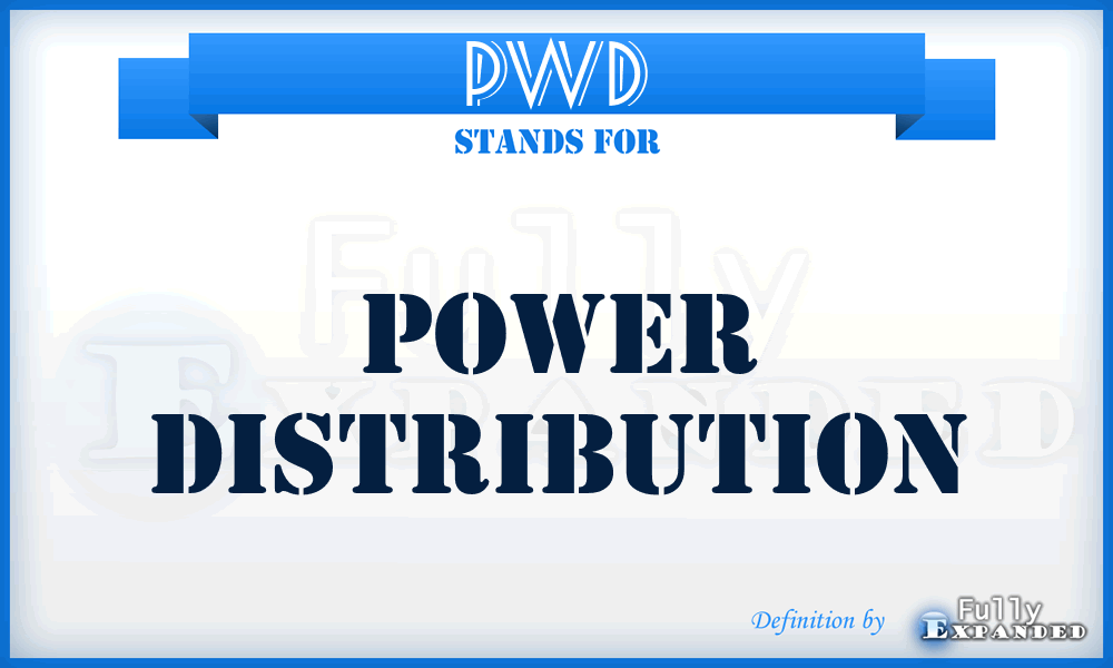 PWD - power distribution