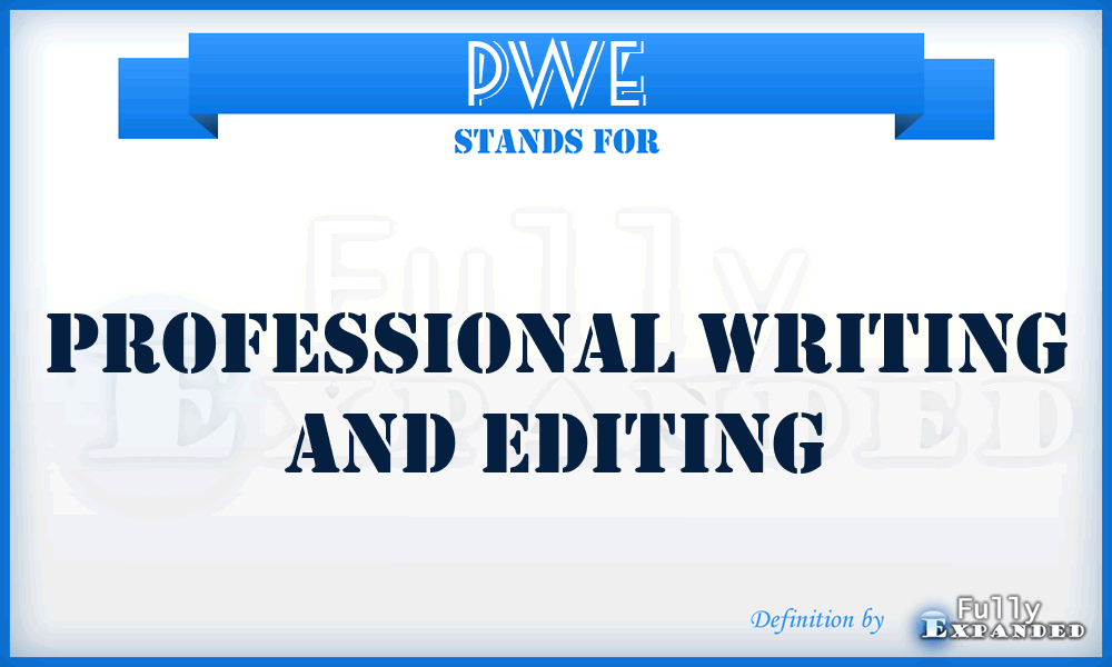 PWE - Professional Writing and Editing