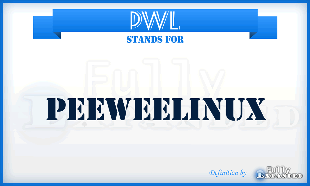 PWL - PeeWeeLinux