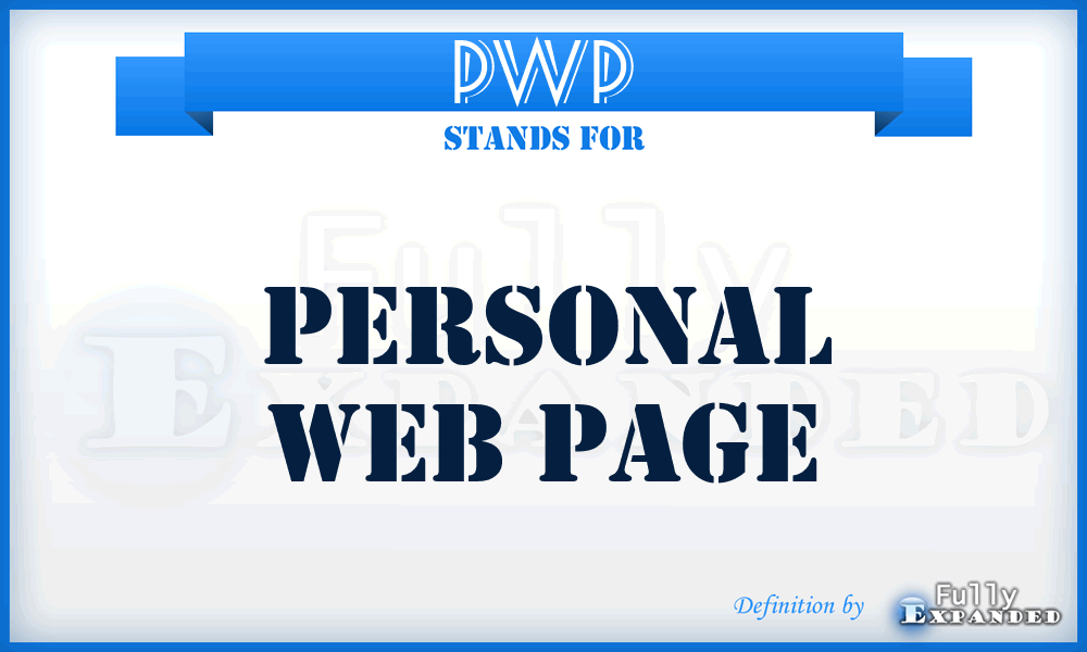 PWP - Personal Web Page