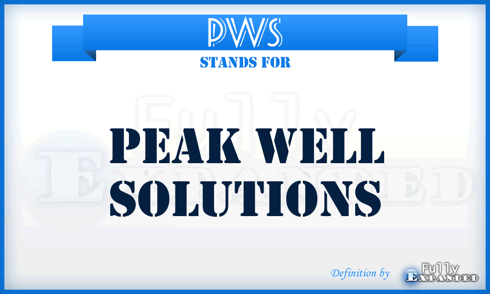 PWS - Peak Well Solutions