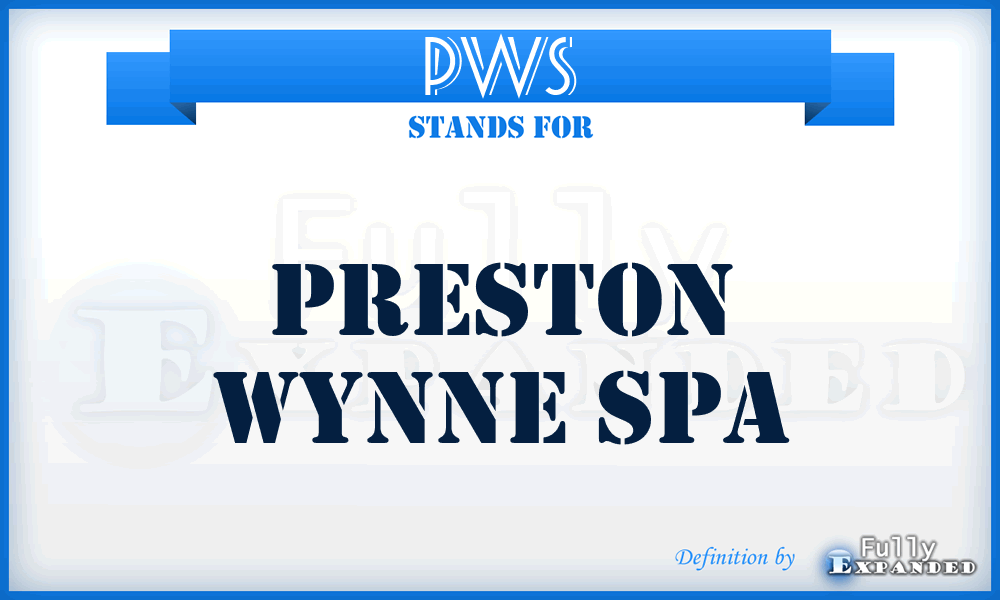 PWS - Preston Wynne Spa