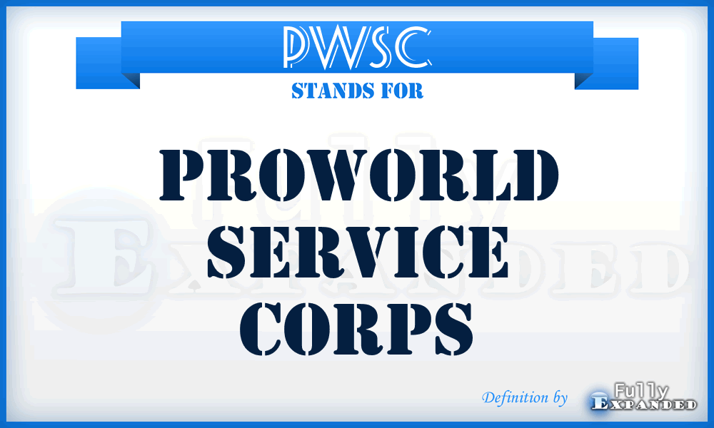 PWSC - ProWorld Service Corps