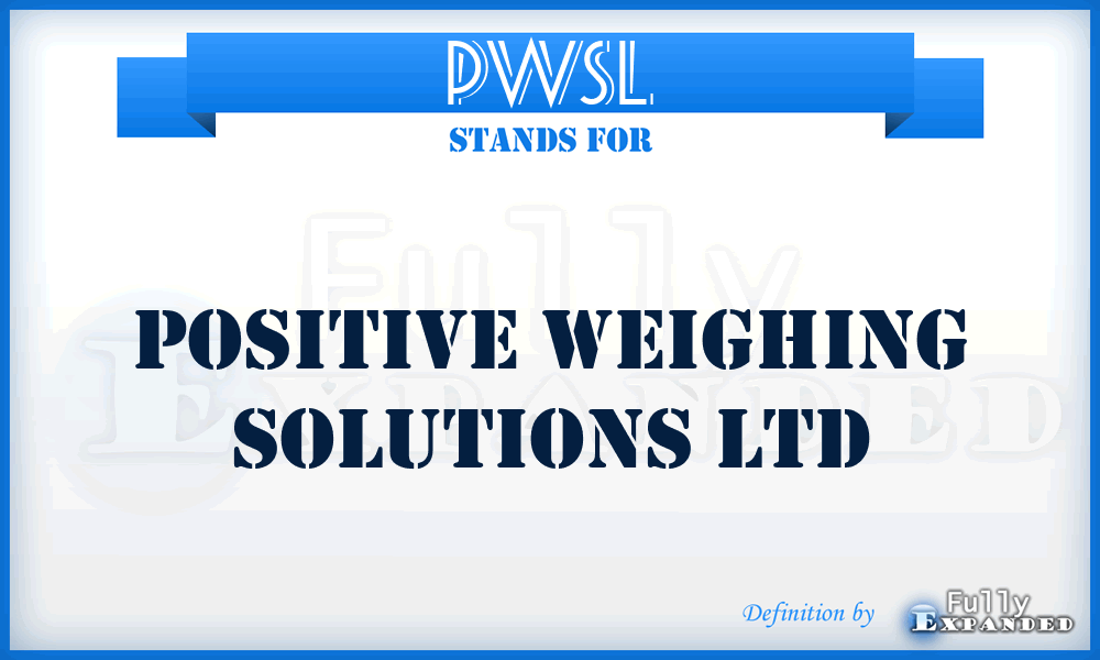 PWSL - Positive Weighing Solutions Ltd