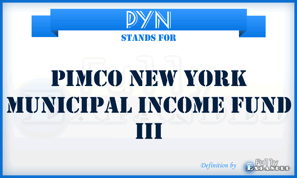 PYN - PIMCO New York Municipal Income Fund III