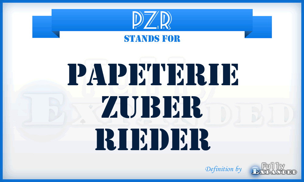 PZR - Papeterie Zuber Rieder