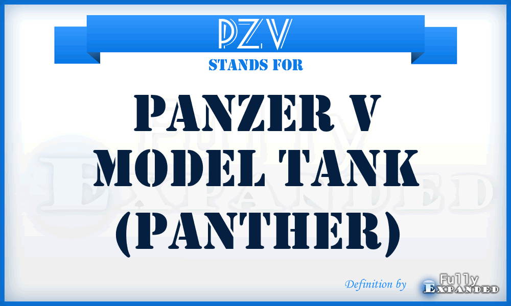 PZV - Panzer V model tank (Panther)