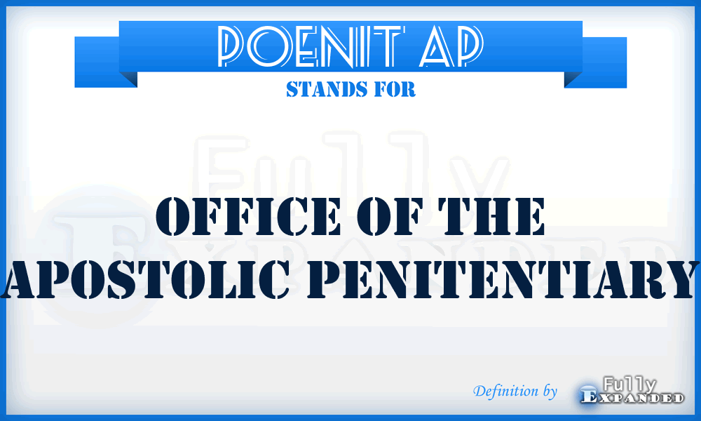 Poenit Ap - Office of the Apostolic Penitentiary