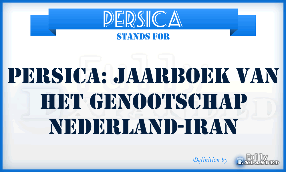 Persica - Persica: Jaarboek van het Genootschap Nederland-Iran